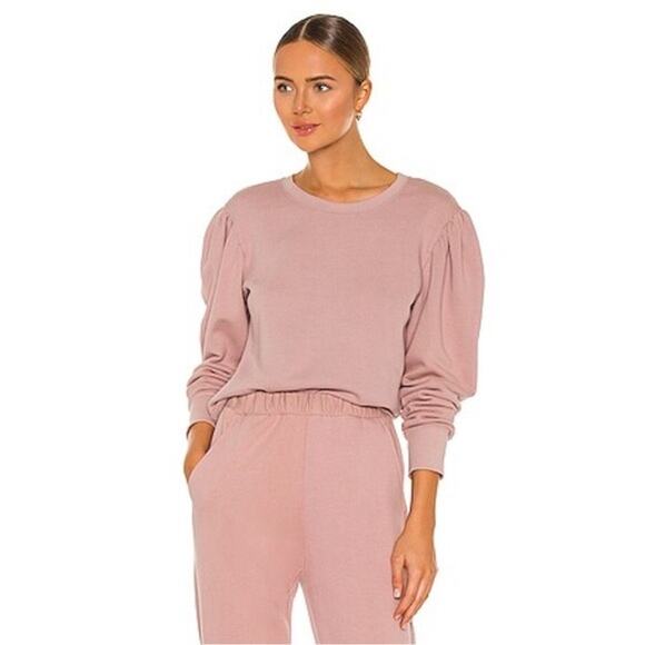 nwot ALC Sweatshirt Women M”Rayna”Pink Puff Balloon-Long-Sl Fleece-Lining Cotton